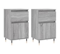 (grey sonoma, 2 pcs) vidaXL Sideboard Storage Cabinet Cupboard Side Cabinet White Engineered Wood