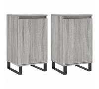 (grey sonoma, 2 pcs) vidaXL Sideboard Storage Side Cabinet Cupboards 2 pcs White Engineered Wood