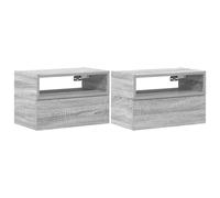 Wall-mounted Bedside Cabinets Grey Sonoma Engineered Wood 45x26x28.5 cm Set of 2