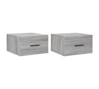 vidaXL Wall-mounted Bedside Cabinets 2 pcs Grey Sonoma 35x35x20 cm