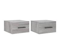 (grey sonoma, 2 pcs) vidaXL Wall-mounted Bedside Cabinets Side Table Bedstand 2 pcs Concrete Grey