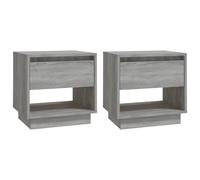 (grey sonoma, 2) vidaXL 1/2x Bedside Cabinet Chipboard Bedroom Bedside Side Table Multi Colours