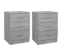 (grey sonoma, 2) vidaXL 1/2x Bedside Cabinet Chipboard Bedroom Nightstand Stand Multi Colours