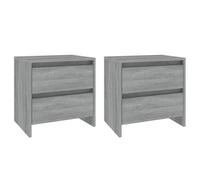 (grey sonoma, 2) vidaXL 1/2x Bedside Cabinet Chipboard Home Side End Accent Table Multi Colours