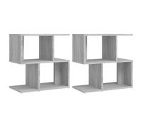 (grey sonoma, 2) vidaXL 1/2x Bedside Cabinet Chipboard Home Telephone Stand Set Multi Colours