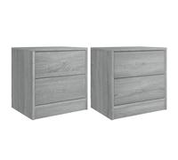(grey sonoma, 2) vidaXL 1/2x Bedside Cabinet Chipboard Nightstands Storage Unit Black/White