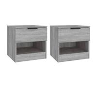 (grey sonoma, 2) vidaXL 1/2x Bedside Cabinet Engineered Wood Home End Side Table Multi Colours