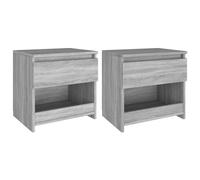 vidaXL Bedside Cabinets 2 pcs Grey Sonoma 40x30x39 cm Engineered Wood, Grey