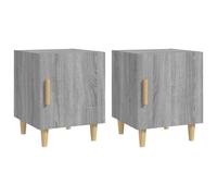 (grey sonoma, 2) vidaXL 1/2x Bedside Cabinet Engineered Wood Nightstand Furniture Multi Colours