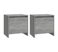 (grey sonoma, 2) vidaXL 1/2x Bedside Cabinets Chipboard Side Cabinet Furniture Multi Colours