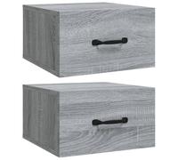 (Grey sonoma, 2) vidaXL 1/2x Wall-mounted Bedside Cabinet Floating Bedside Unit Multi Colours