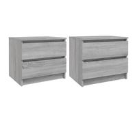 vidaXL Bed Cabinets 2 pcs Grey Sonoma 50x39x43.5 cm Engineered Wood