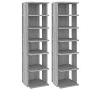 Vidaxl Shoe Racks 2 Pcs Grey Sonoma 27.5X27X102 Cm Engineered Wood