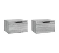 Vidaxl Wall-Mounted Bedside Cabinets 2 Pcs Grey Sonoma 34X30X20 Cm