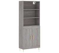 (grey sonoma, 2 wood doors) vidaXL Highboard Sideboard Cupboard Side Cabinet Grey Sonoma Engineered Wood