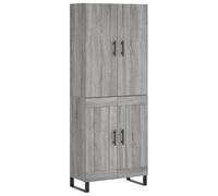 (grey sonoma, 2 wood doors) vidaXL Highboard Sideboard Storage Cabinet Side Cabinet White Engineered Wood
