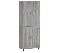 (grey sonoma, 2 wood doors) vidaXL Highboard Sideboard Storage Cabinet Side Cabinet White Engineered Wood