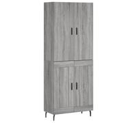 (grey sonoma, 2 wood doors) vidaXL Highboard Sideboard Storage Cabinet Side Cabinet White Engineered Wood