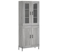 vidaXL Highboard Grey Sonoma 69.5x34x180 cm Engineered Wood, Grey