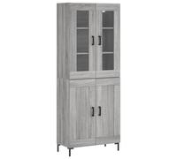 (grey sonoma, 2 wood doors) vidaXL Highboard Sideboard Tall Storage Cabinet Side Cabinet Engineered Wood