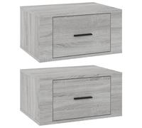 (Grey sonoma, 2 x Bedside cabinet) vidaXL 1/2x Wall-mounted Bedside Cabinet Floating Bedside Unit Multi Colours