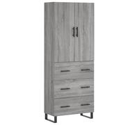 (grey sonoma, 3 drawers) vidaXL Highboard Sideboard Storage Cabinet Side Cabinet White Engineered Wood