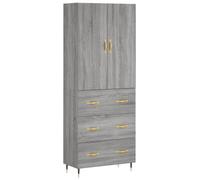 (grey sonoma, 3 drawers) vidaXL Highboard Sideboard Storage Cabinet Side Cabinet White Engineered Wood