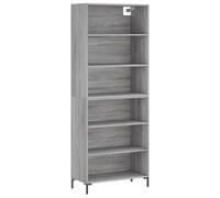 (grey sonoma, 3 shelves) vidaXL Highboard Sideboard Storage Cabinet High Gloss White Engineered Wood