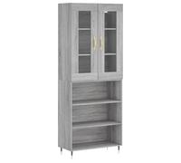 (grey sonoma, 3 shelves) vidaXL Highboard Sideboard Tall Storage Cabinet Side Cabinet Engineered Wood