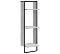 (grey sonoma, 30 x 25 x 100 cm) vidaXL Wall Shelf with Bar Floating Shelf Wall Mounted Shelf Display Wall Rack