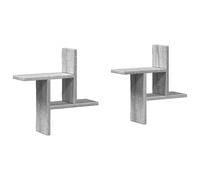 vidaXL Wall Shelves 2 pcs Grey Sonoma 38x12x38 cm Engineered Wood
