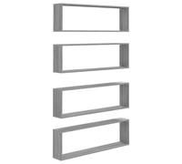 (grey sonoma, 4 pcs) vidaXL 2/4/6x Wall Cube Shelves Engineered Wood CD Wall Cabinet Multi Colours