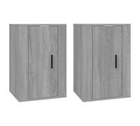 (grey sonoma, 40 x 34.5 x 60 cm/ 2 pcs) vidaXL Wall Mounted TV Cabinet Hanging TV Stand TV Unit Entertainment Centre
