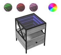 vidaXL Coffee Table with Infinity LED Grey Sonoma 40x40x51 cm, Grey