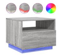 (grey sonoma, 50 x 49 x 40 cm) vidaXL Coffee Table with LED Lights Hallway Accent End Table Side Sofa Table