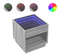 (grey sonoma, 50 x 50 x 50 cm) vidaXL Bedside Table with Infinity LED Nightstand Bed Side Table Smoked Oak