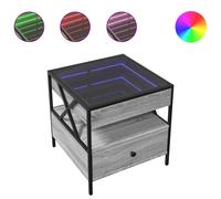 (grey sonoma, 50 x 50 x 51 cm) vidaXL Coffee Table with Infinity LED Hallway Accent End Table Side Table