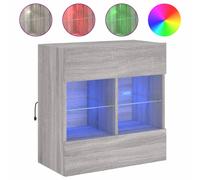 (grey sonoma, 58.5 x 30 x 60.5 cm/ 1 pcs) vidaXL TV Wall Cabinets with LED Lights TV Wall Unit Storage Floating TV Unit