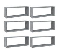 Vidaxl Wall Cube Shelves 6 Pcs Grey Sonoma 60X15X23 Cm Engineered Wood