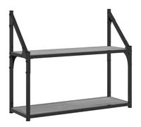 (grey sonoma, 60 x 21 x 51 cm) vidaXL 3-Tier Wall Shelf Floating Shelf Wall Mounted Shelf Engineered Wood