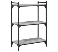 vidaXL Bookcase 3-Tier Grey Sonoma 60x30x86 cm Engineered Wood LSO UK
