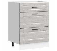 (grey sonoma, 60 x 46 x 81.5 cm) vidaXL Kitchen Base Cabinet Porto Black Engineered Wood sink base cabinet