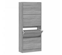 (Grey sonoma, 63 x 24 x 147 cm (W x D x H)) New Wood Shoe Cabinet 2Drawer Storage Cupboard Rack Shelf Multi Colours/Sizes
