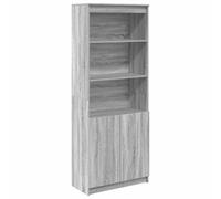 vidaXL Highboard Cabinet - Grey Sonoma Engineered Wood, 70x35x180 cm, Modern Style Storage Cabinet with 5 Shelves for Home, Office, Kitchen, and Bathroom
