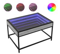(grey sonoma, 70 x 50 x 41 cm) vidaXL Coffee Table with Infinity LED Tea End Table Side Table Grey Sonoma
