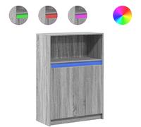 (grey sonoma, 72 x 34 x 100 cm) vidaXL Sideboard with LED Cupboard Side Cabinet Highboard Engineered Wood