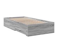 (grey sonoma, 75 x 190 cm) vidaXL Bed Frame with Drawers Bed Base Grey Sonoma 140x200 cm Engineered Wood