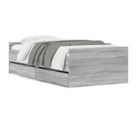 (grey sonoma, 75 x 190 cm) vidaXL Bed Frame with Drawers Storage Bed Base Bedstead Smoked Oak 90x200 cm