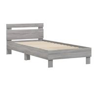 (grey sonoma, 75 x 190 cm) vidaXL Bed Frame with Headboard Bed Base Mattress Foundation Engineered Wood