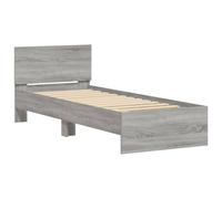 vidaXL Bed Frame Without Mattress With Headboard Grey Sonoma 75X190 cm Small Single, Grey